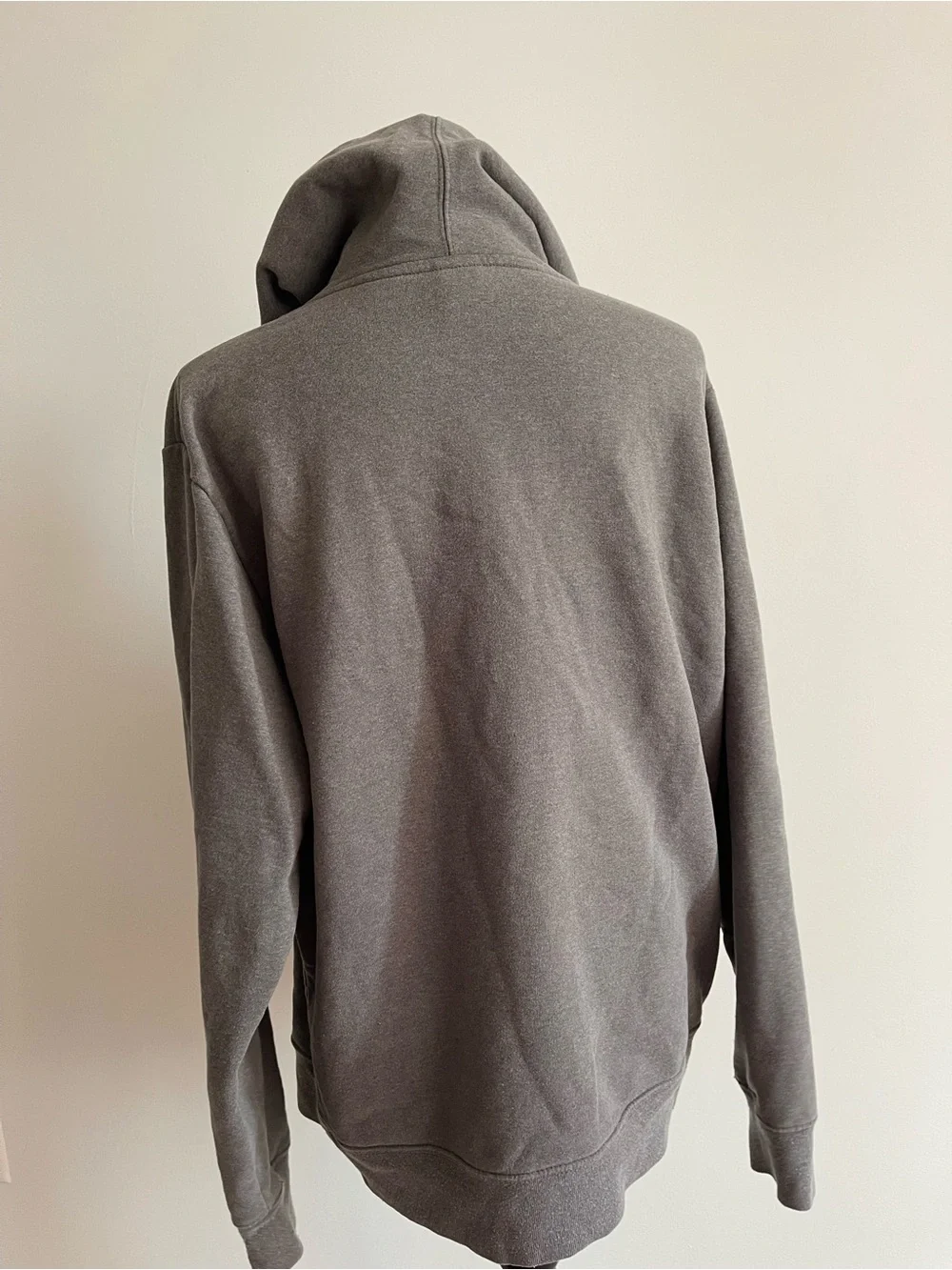 The North Face Men's Gray Crewneck Hoodie with Red Logo